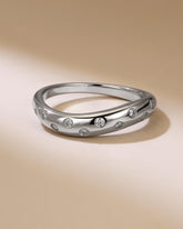 ASTRA Minimalist Wavy Moissanite Wedding Band Stacking Ring